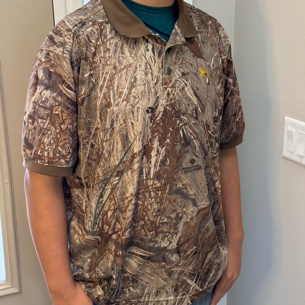 Under Armour Brown Camouflage Polo XL